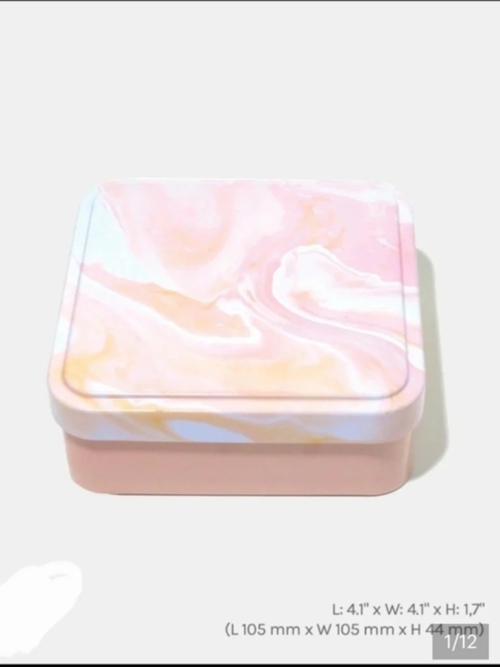 Rose Quartz Pink Square Trinket Box BNIB